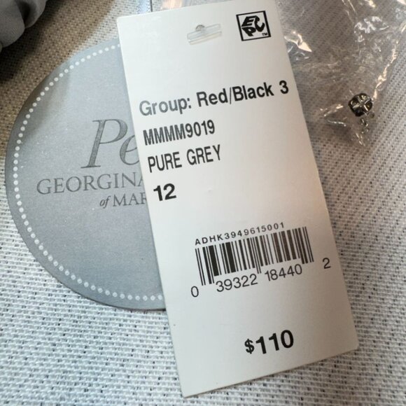 Pearl Georgina Chapman Of Marchesa Womens Formal Midi Dress Gown Sz 12 Pure Gray - Picture 4 of 13